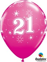 Age 21 Sparkle Wild Berry 11" Latex Balloons 25pk