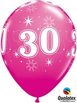 Age 30 Sparkle Wild Berry 11" Latex Balloons 25pk