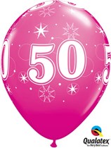 Age 50 Sparkle Wild Berry 11" Latex Balloons 25pk