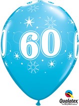 Age 60 Sparkle Robin's Egg Blue 11" Latex Balloons 25pk