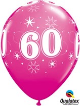Age 60 Sparkle Wild Berry 11" Latex Balloons 25pk
