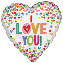 Valentine's I Love You Rainbow Dots 18" Foil Balloon