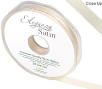 Cream Eleganza 10mm Satin Ribbon 20M