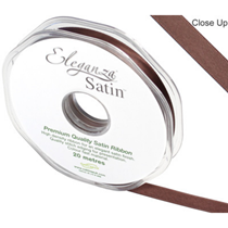 Chocolate Eleganza 10mm Satin Ribbon 20M