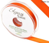 Orange Eleganza 15mm Satin Ribbon 20M