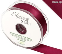 Burgundy Eleganza 25mm Satin Ribbon 20M