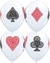 Casino Playing Card Suits Latex Balloons 25pk