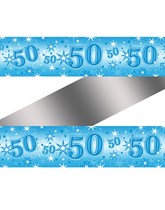Blue Sparkle Age 50 Birthday Foil Banner