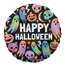 Happy Halloween Iridescent Ghosts 18" Foil Balloon