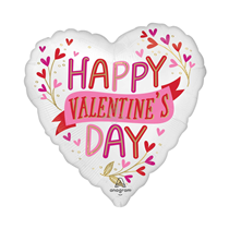 Happy Valentine's Day Botanicals 18" Heart Foil Balloon