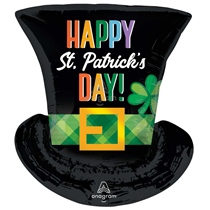 Happy St Patrick's Day Top Hat 24" Foil Balloon