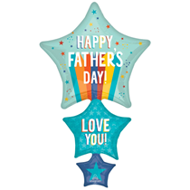 Father's Day Stripes And Stars 25" Foil Balloon