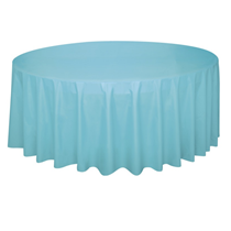 Unique Party Terrific Teal Round Plastic Tablecover 84"