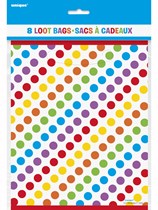 Colourful Polka Dot Party Bags 8pk