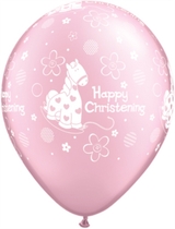 Pink Pony Christening 11" Latex Balloons 6pk