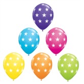 Tropical Assorted Big Stars Stars 11" Latex Balloons 6pk