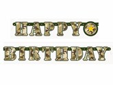 Military Camouflage Happy Birthday Jointed Banner