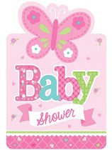 Welcome Baby Girl Baby Shower Invitations 8pk