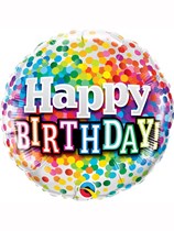 Birthday Rainbow Confetti 18" Foil Balloon