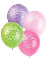 Pink Baby Monkey Baby Shower 12" Latex Balloons 8pk