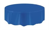 Royal Blue Round Plastic Tablecover 84"