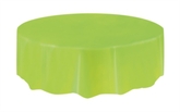 Unique Party Lime Green Round Plastic Tablecover 84"