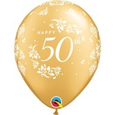 50th Anniversary 11" Gold Latex 6pk