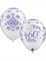 Diamond 60th Anniversary 11" Latex Balloons 25pk
