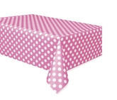 Plastic Tablecover Pink Dots 54"x 108"