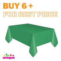 Green plastic reusable tablecover