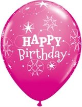 Wild Berry Happy Birthday Latex 11" Balloons 6pk