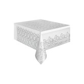 White Lace Plastic Rectangular Tablecover