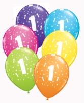 1st Birthday Assorted Latex 11" Balloons 25pk