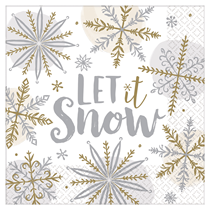 Christmas Let It Snow Lunch Napkins 16pk