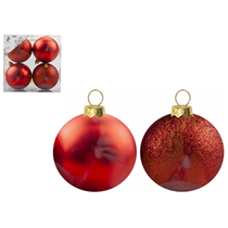Christmas 10cm Red Baubles 4pk