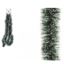 Green Snow Tipped Tinsel 3M
