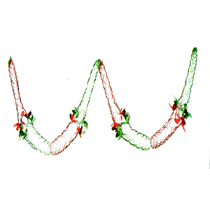 Christmas Green & Red Decoration Small Foil Garland