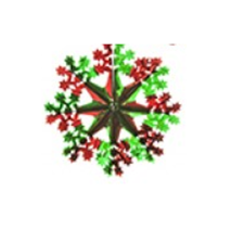 Christmas Green & Red Decoration Foil Snowflake