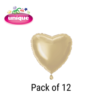Gold 18" Love Heart Foil Balloons Bulk 12pk