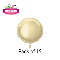 Unique Gold Round 18" Foil Balloon - 12 Pack