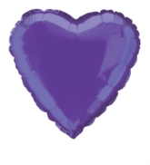 Single 18" Deep Purple Heart Shaped Foil Balloon