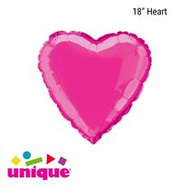 Hot Pink Heart Shaped 18" Foil Balloon