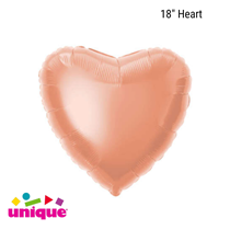 Rose Gold 18" Love Heart Foil Balloons Bulk 12pk