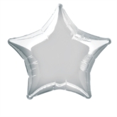 Single 20" Silver Star Shaped Foil Balloon