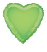Single 18" Lime Green Heart Shaped Foil Balloon