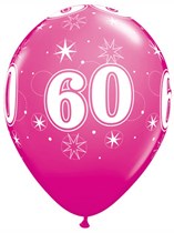 Age 60 Sparkle Wild Berry 11" Latex Balloons 6pk