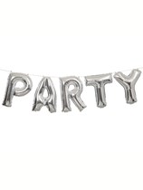Silver Party Foil Letter Balloon Banner 14"