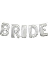 Bride Wedding Silver Foil Letter Balloon Banner Kit 14"