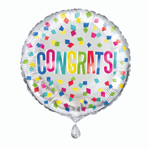 Congrats! Colourful 18" Foil Balloon