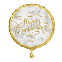Golden Happy Anniversary 18" Foil Balloon